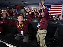 NASA team cheers as the InSight Lander touches down on Mars. (26 November 2018) NASA-TeamCheers-InSight-LandsOnThePlanetMars-20181126.jpg