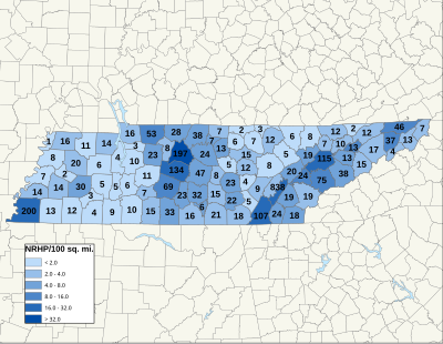 NRHP Теннесси Map.svg