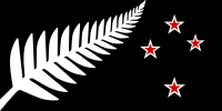 Silver Fern (Black with Red Stars)