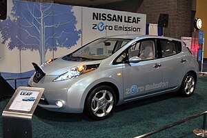 Nissan Leaf exhibited at the 2010 Washington A...
