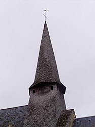 The steeple of the church of Saint-Martin, in Nohant-en-Graçay