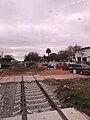 Vista de las obras del Ferrocarril Central en el barrio Sayago de Montevideo.