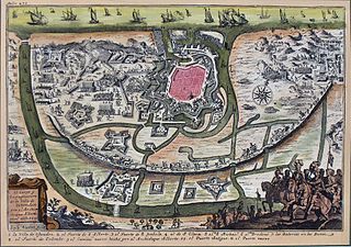 Map of Ostend during the siege in 1601