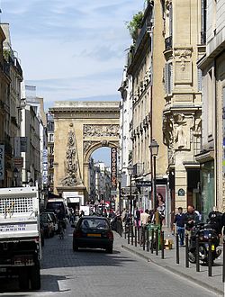 Die Rue Saint–Denis am nördlichen Ende nahe der Porte Saint-Denis