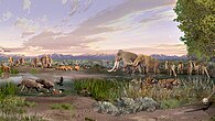 後期更新世のホワイトサンズ国定記念物（アメリカ合衆国ニューメキシコ州）の大型動物相の一部。