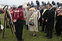 Mi'kmaq leaders present a portrait of Grand Chief Henri Membertou to Queen Elizabeth II in Halifax, Nova Scotia, 28 June 2010 Presentation of Membertou Portrait to Queen Elizabeth II.jpg