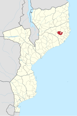 Localização do distrito em Moçambique[nota 1]