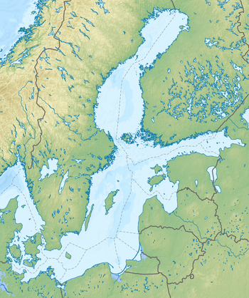 Слава (броненосець). Карта розташування: Балтійське море