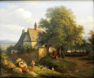 Église Sainte-Anne vers 1836, par Ludwig Richter.