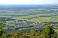 Aussicht vom Gespaltenen Fels (1000 m ü. NN) nach Westen auf Roßwangen