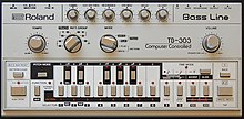 Front display of the Roland TB-303