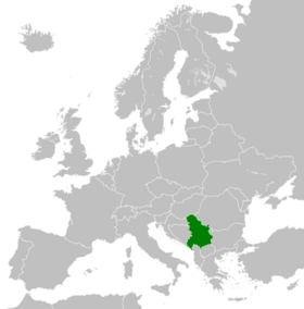 Localização de União Estatal da Sérvia e Montenegro