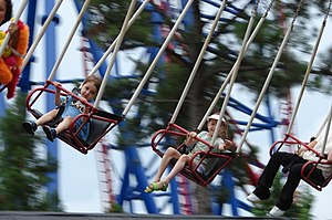English: Kiddie swinger ride at Six Flags Over...