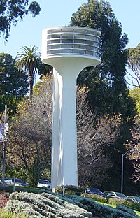 A judge's tower at San Francisco's Aquatic Park