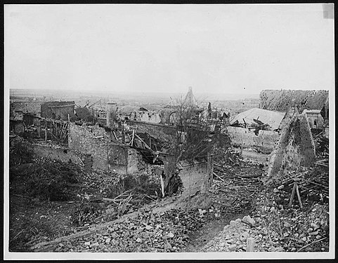 Une vue de Boiry-Becquerelle, en 1917, complétement détruit.
