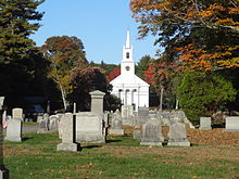View of First Congregational Church from Hamilton Cemetery