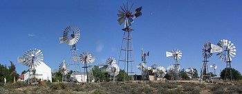 The windmill display at Loeriesfontein, in the...