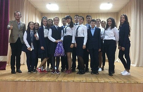 With pupils of 167th school of Kazan