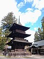 Three-story pagoda at Nyakuoji Shrine in Omachi City