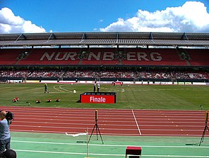 Blick ins Frankenstadion zu Beginn der Meisterschaften