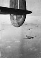 British Gliders towed by Douglas C47 Dakota aircraft over Southern France for the Allied airborne invasion