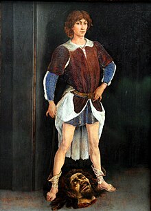 David with the Head of Goliath, 46.2 cm (18.1 in) x 34 cm (13.3 in), 1460s Antonio del Pollaiuolo - David Victorious - WGA18029.jpg