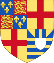 Coat of arms of King Edward IV of England (as Duke of York), adopted in lieu of his paternal arms: Quarterly of 4: 1: Lionel, Duke of Clarence (royal arms of King Edward III, undifferenced); 2&3: de Burgh; 3: Mortimer. This emphasised his claim to seniority over the House of Lancaster Arms of Elizabeth of York (Princess).svg