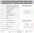 Associazione tra assunzione dietetica e infiammazione nei bambini e negli adolescenti (testo in inglese)