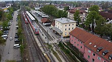 Bahnhof Erding, Luftbild Mai 2022