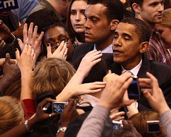 Barack Obama and supporters, February 4, 2008+...