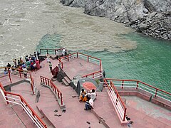 Zusammenfluss von Alaknanda und Bhagirathi bei Devprayag zum Ganges