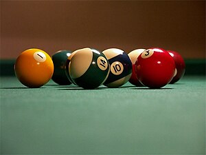 Close-up picture of billiard balls
