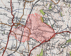The boundary of Woodmancote, Tewkesbury