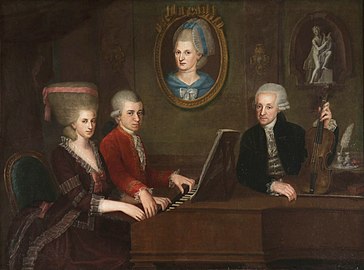 Portrait de la famille Mozart, vers 1780.