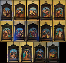 A set of the traditional 14 scenes from Portuguese Church, Kolkata Cross Stations a.jpg