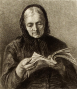 Lesende Frau etching by Doris Raab, 1893