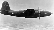 P-70 night-fighter with "arrowhead" twin-dipole radar antenna Douglas P-70 in flight. The first P-70 061024-F-1234P-036.jpg