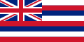 Incorrect version of the Hawaiian Flag, using a 1:2 canton and the U.K. standard colors, similarly to the official flags of British Overseas Territories