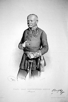 C. k. polní zbrojmistr František hrabě z Khevenhüller-Metsche (1850, Josef Kriehuber, litografie)