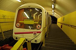 Voiture du funiculaire en gare amont.