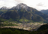 Das Glishorn und die davorliegenden Gemeinden Brig-Glis und Naters