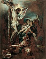 乔瓦尼·班奈迪托·卡斯蒂廖内的《耶稣受难》（Crocifissione），60 × 45cm，约作于1660年，1899年始藏，藏于白宫。[42]