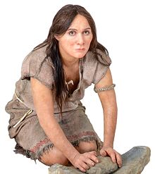 Reconstruction of a neolithic woman, Trento science museum [it] Homo sapiens - Neolithic - reconstruction - MUSE.jpg