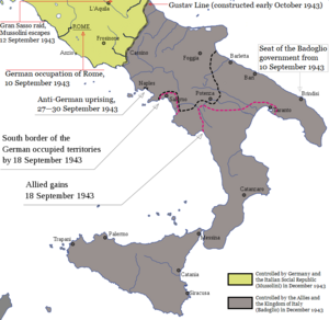 Italian military situation in September 1943 Italy September 1943.png