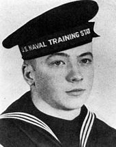 U.S. Navy sailor James R. Ward wearing the Flat Hat (1940 or 1941) James R. Ward;h92309.jpg