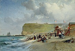 Jules Noël - Crinolines sur la plage, Fécamp (1871)