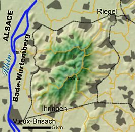 Kaart van Kaiserstuhl (gebergte)