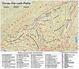 3: Naturräumliche Untereinheiten der Donau-Iller-Lech-Platte
