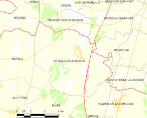 Poziția localității Dœuil-sur-le-Mignon