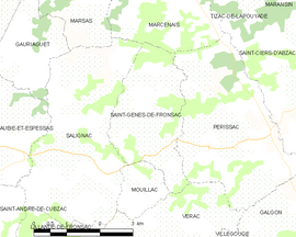 Mapa obce Saint-Genès-de-Fronsac